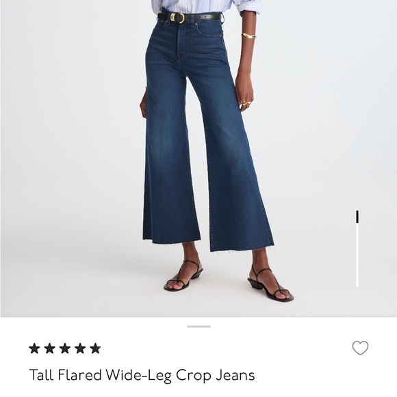 Madewell Denim - Madewell Dark Blue High-Rise Wide-Leg Crop Jeans